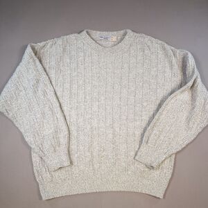 Vtg Munsingwear Knit Sweater Men XL Cream Crewneck Pullover Made in USA Cotton